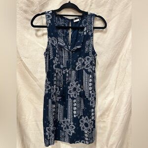 Hollister Dark Blue Dress with White Floral Design
